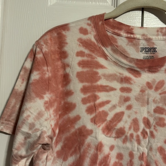 Victoria's Secret PINK short sleeve crop tie dye shirt size small NWOT - Picture 3 of 7